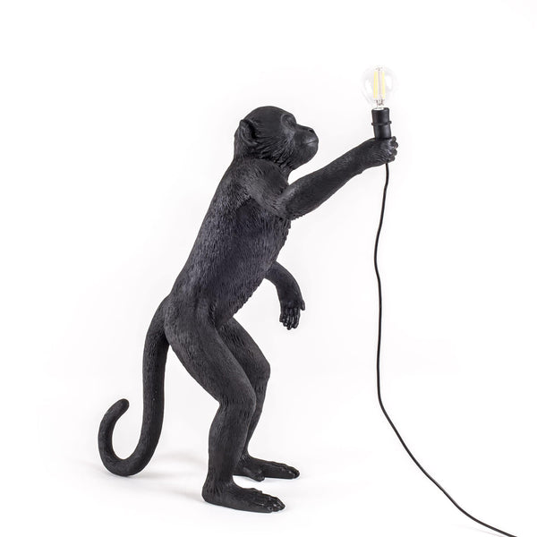 The Standing Monkey Black Table Lamp by Seletti