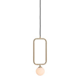 Small Matt Opal/Champagne Gold Sircle Pendant by Seed Design
