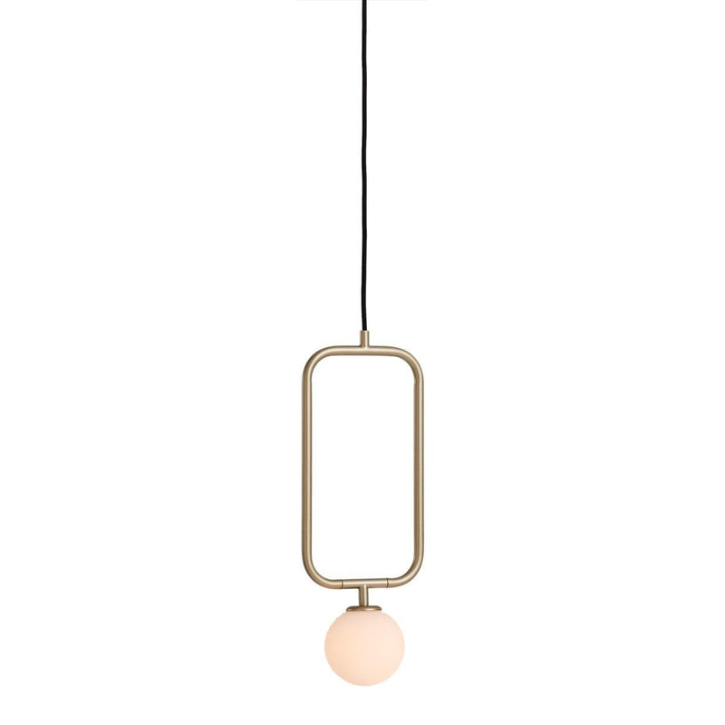 Small Matt Opal/Champagne Gold Sircle Pendant by Seed Design
