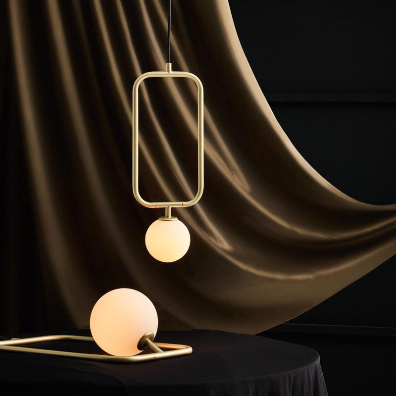 Matt Opal/Champagne Gold Sircle Pendant by Seed Design