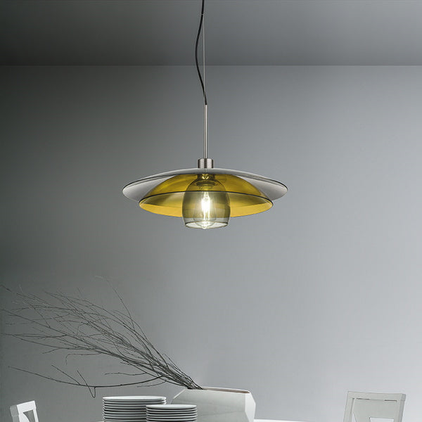 Chaos Sp 7/339 Pendant Light By Sillux, Size: Small, Middle Glass Color: Yellow