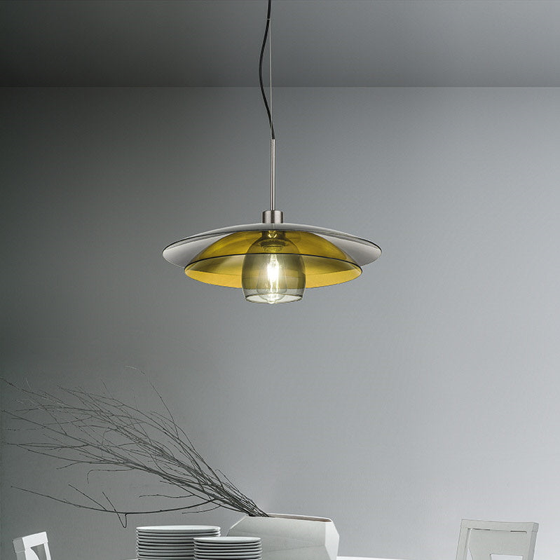 Chaos Sp 7/339 Pendant Light By Sillux, Size: Small, Middle Glass Color: Yellow