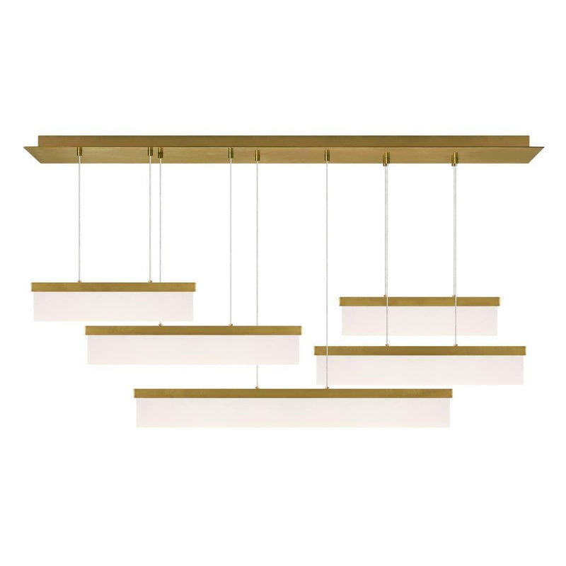 Aged Brass Sweep Linear Suspension by Tech Lighting