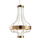 Festa Long Chandelier by Sylcom, Color: Milk White Clear - Sylcom, Finish: Brushed Chrome,  | Casa Di Luce Lighting