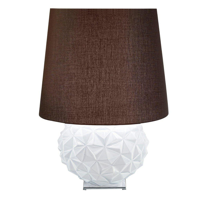Emisphera Table Lamp by Sylcom, Color: Milk White Clear - Sylcom, Shade: Wenge, Size: Small | Casa Di Luce Lighting