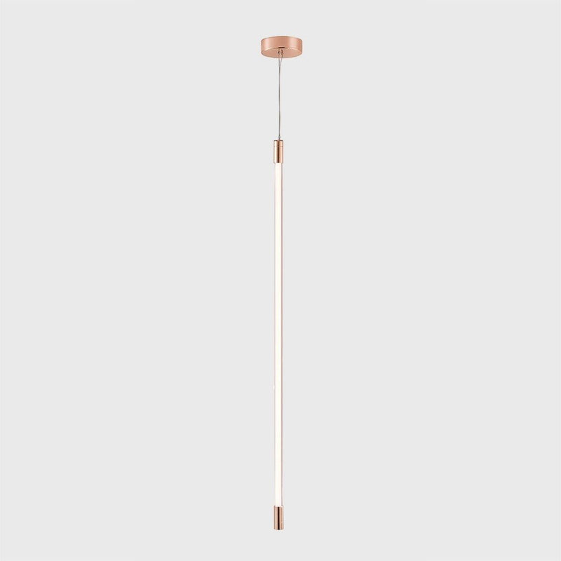Copper Thin LED Vertical Suspension By Viso