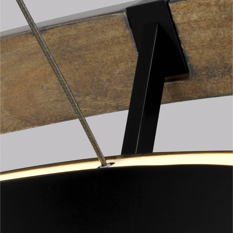 Grace 36 Chandelier by Tech Lighting, Finish: Brass Aged, Matte Black / Weathered Oak - Tech, ,  | Casa Di Luce Lighting