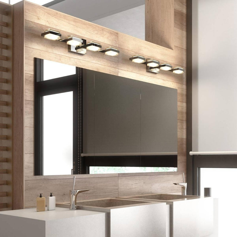Kamden 4-Light Bath Bar by Tech Lighting, Finish: Chrome, Nickel Satin, Light Option: 120 Volt LED, 277 Volt LED,  | Casa Di Luce Lighting