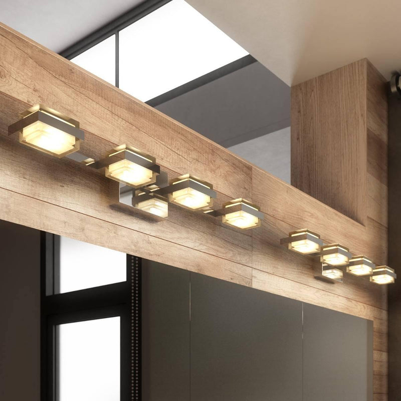 Kamden 4-Light Bath Bar by Tech Lighting, Finish: Chrome, Nickel Satin, Light Option: 120 Volt LED, 277 Volt LED,  | Casa Di Luce Lighting