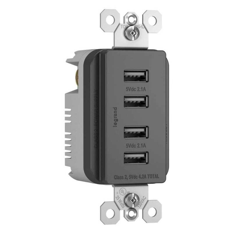 Radiant Quad USB Charger by Legrand Radiant