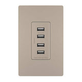 Nickel Radiant Quad USB Charger by Legrand Radiant