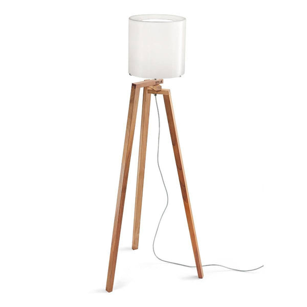 Trepai Floor Lamp by Vistosi, Finis: Natural Walnut Wood, Color: White, ,| Casa Di Luce Lighting
