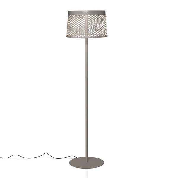Greige Twiggy Grid Lettura Outdoor Floor Lamp by Foscarini
