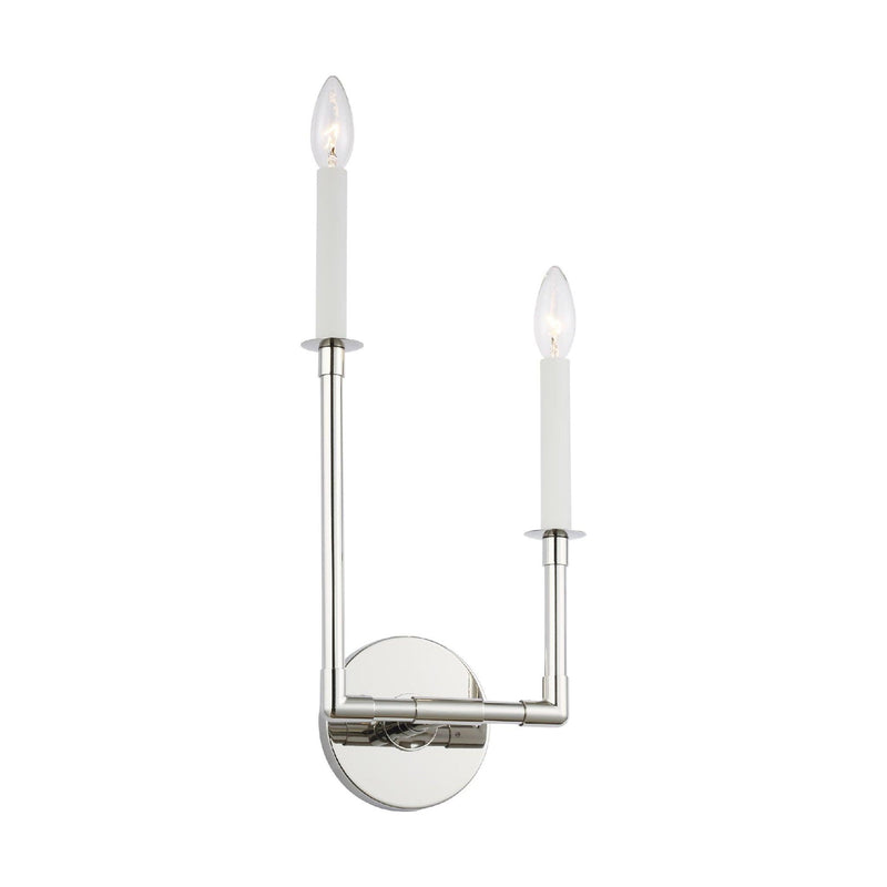 Left Polished Nickel Bayview Double Sconce