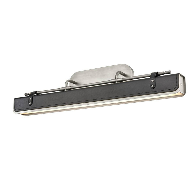 Aged Nickel/Tuxedo Leather Valise Wall Sconce by Alora Lighting
